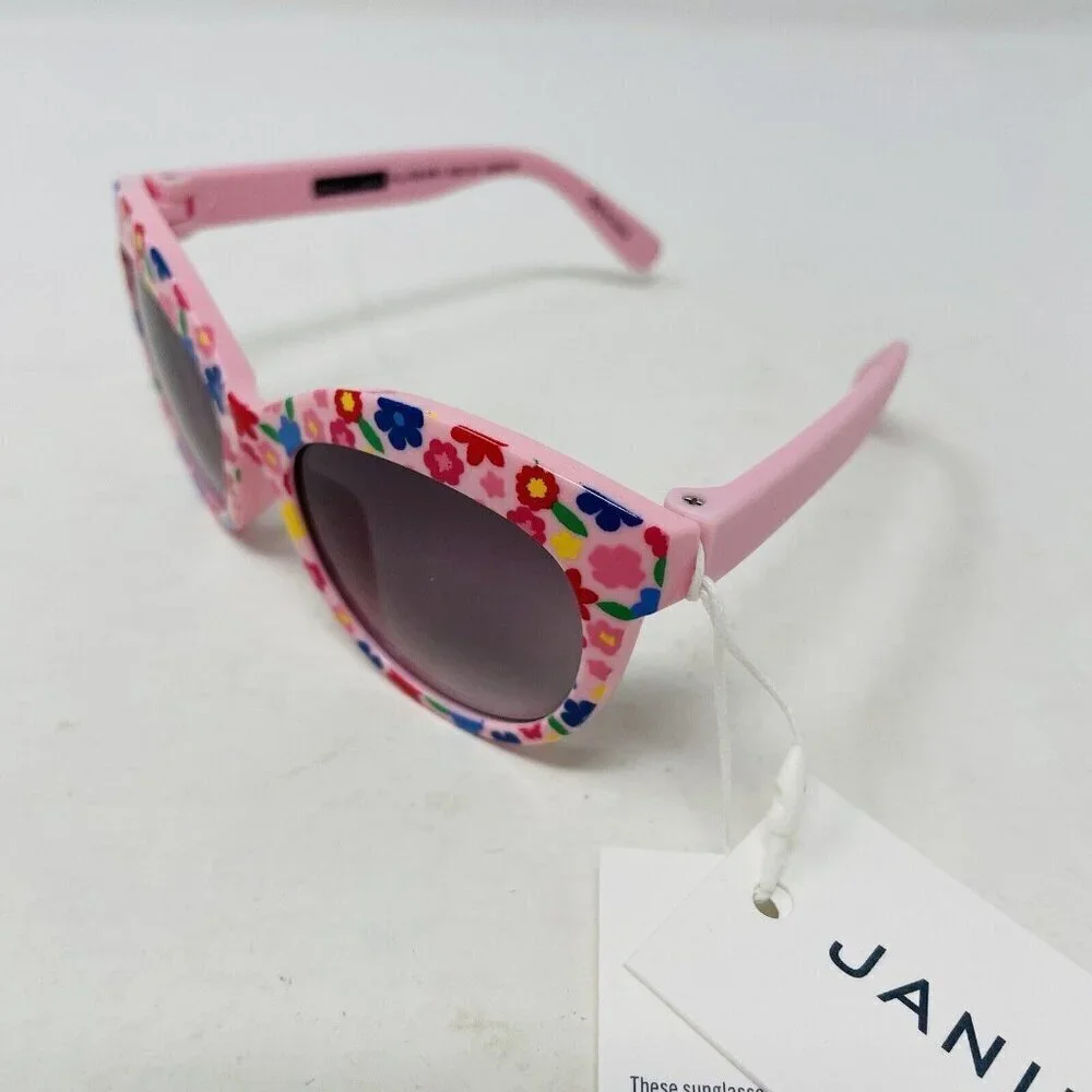 Janie and Jack Baby Girls Size 0-2 Years Floral Print Cat Eye Sunglasses in Pink